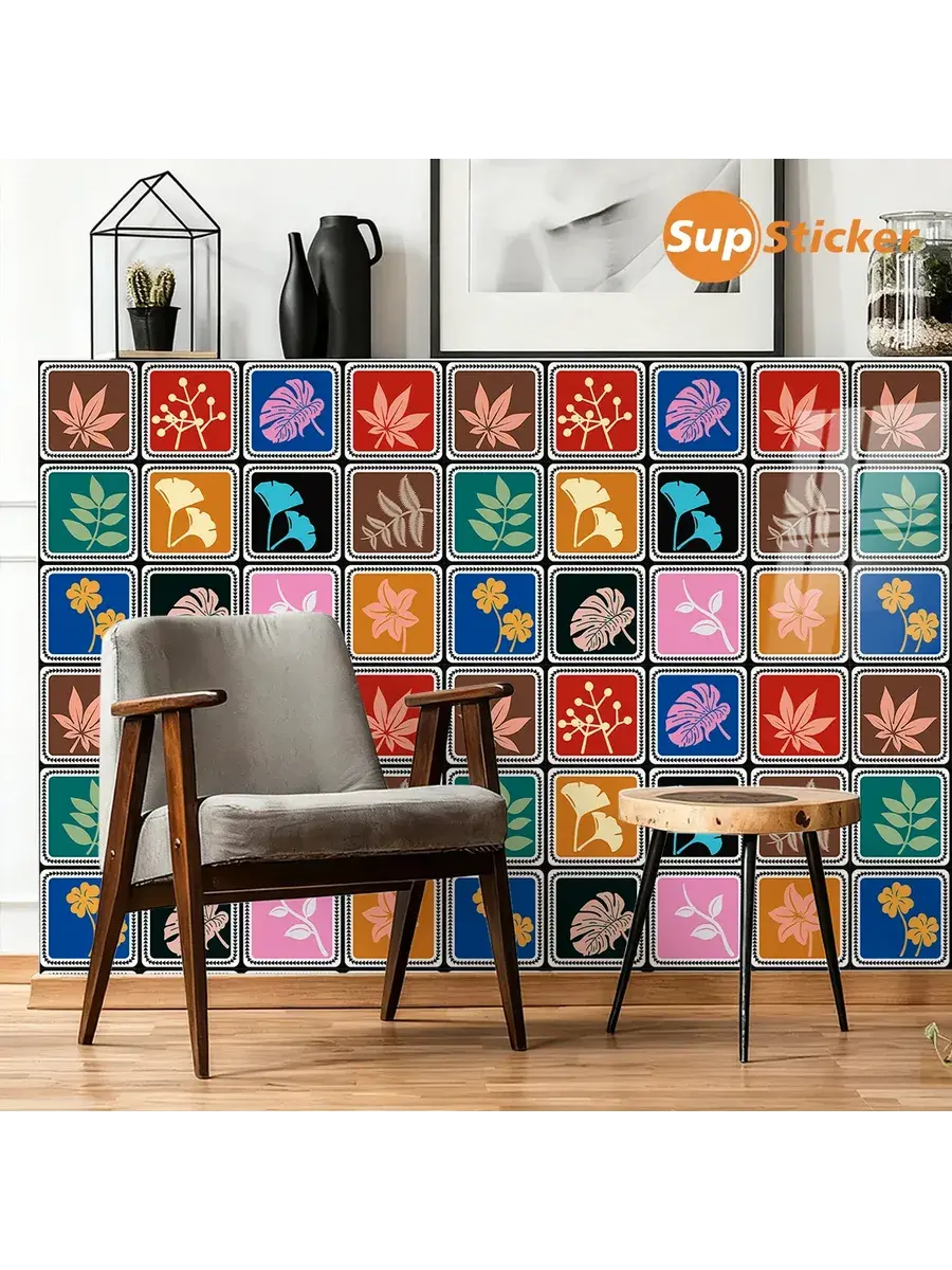 نمونه‌ای از استیکرهای دیواری با طراحی‌های مدرن و متنوع