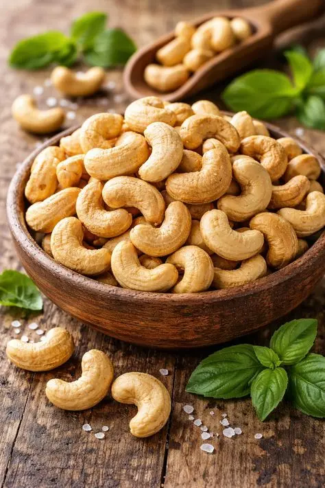 بادام هندی پخته شده در ظرف شیشه‌ای