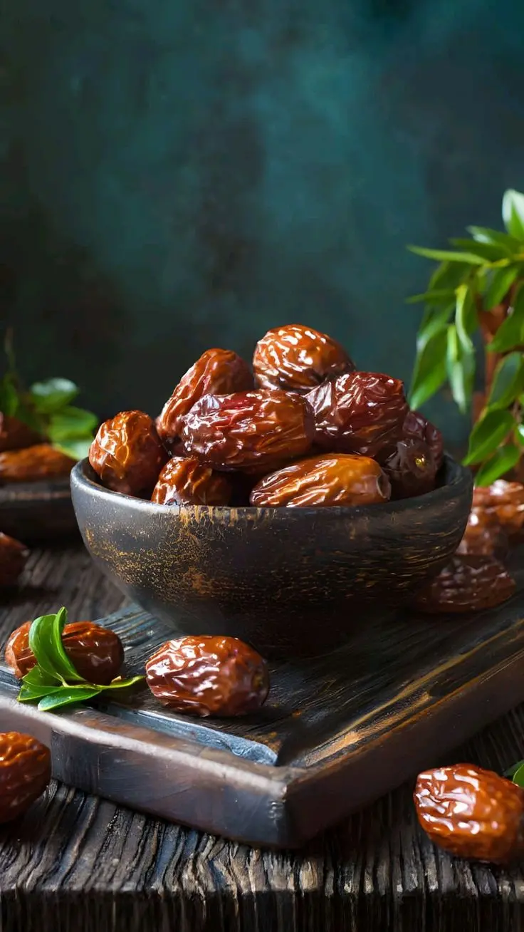 خرماهای مختلف در یک سبد چوبی