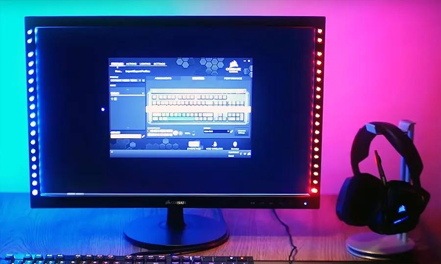 چراغ RGB یکنواخت و زیبا در اطراف مانیتور