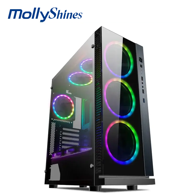 کیس گیمینگ با پنل شفاف و نورپردازی RGB