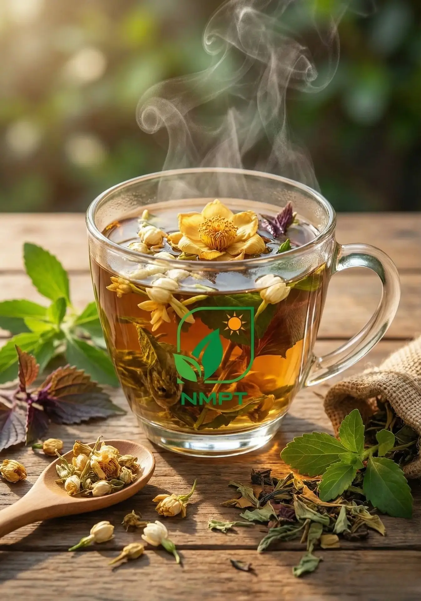 فنجان دمنوش گرم در شب با نور آرامشبخش