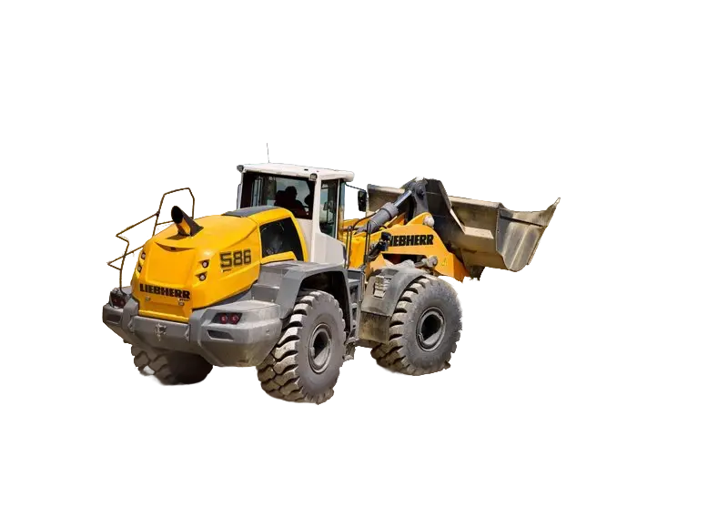 لیبهر L 586 XPower در حال بارگیری مواد در یک پروژه معدنی