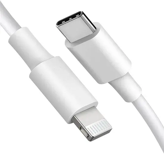 نمونه کابل لایتنینگ با اتصال USB-C به لایتنینگ برای شارژ سریع آیفون