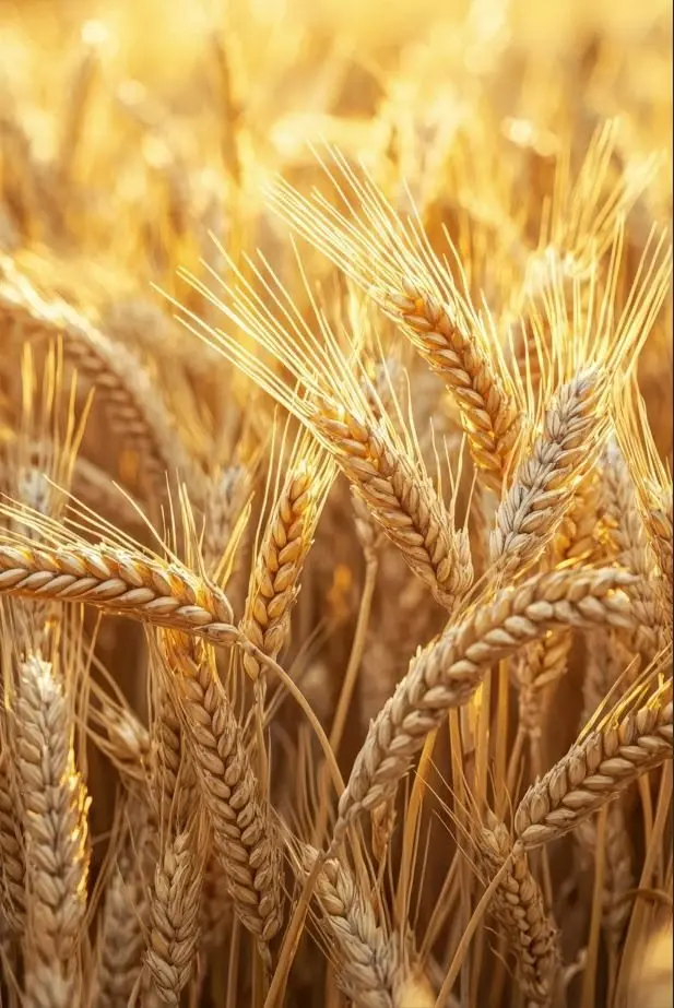 دستهٔ بلغور گندم در ظرف شیشهای با زمینه روشن