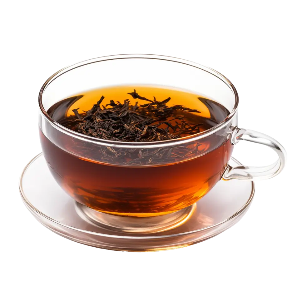 فنجان چای سیاه ایرانی در زمینه شفاف
