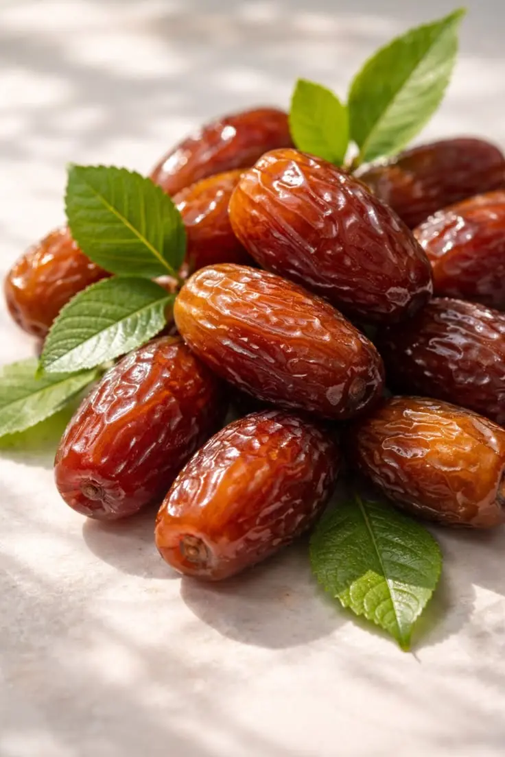 خرماهای مختلف در یک سبد چوبی