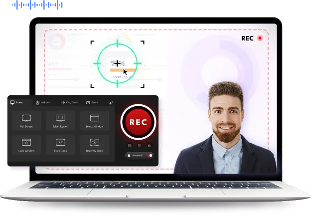 نمایش یک صفحه نمایش با ویدئوی ضبط شده از یک نرمافزار رکوردر ویدئویی