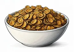 غلات صبحانه در کاسه شیشه‌ای