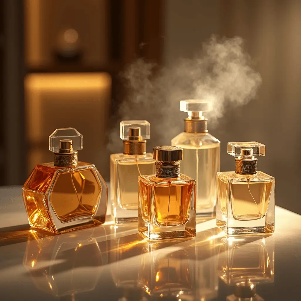 دست یک زن در حال اسپری کردن عطر روی مچ دست خود