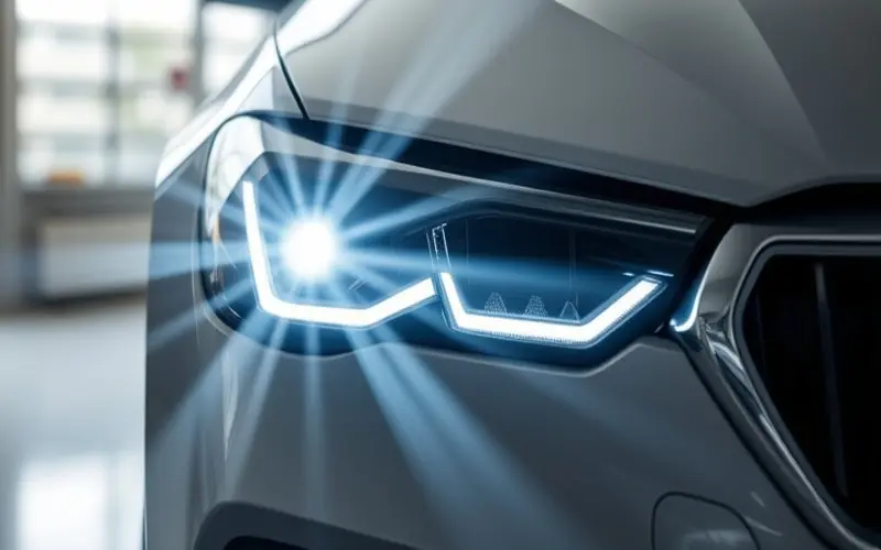 مقایسه لامپ‌های هالوژن، LED و زنون در یک نمایشگاه خودرو