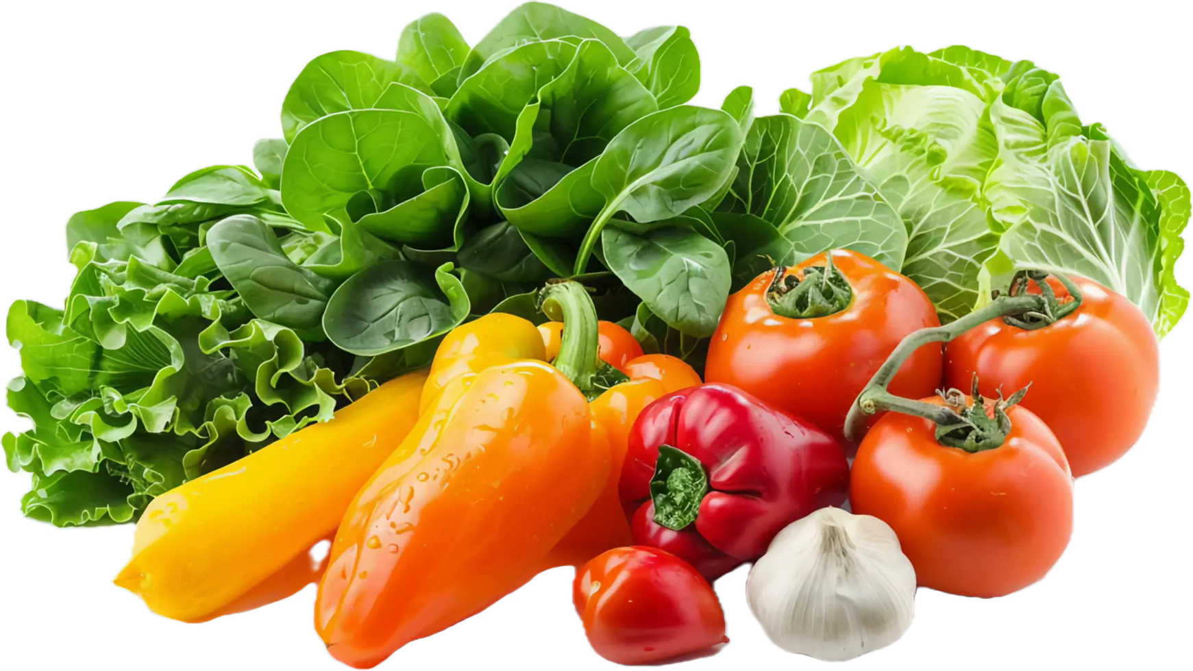سبزی‌های تازه و رنگارنگ در یک سبد چوبی