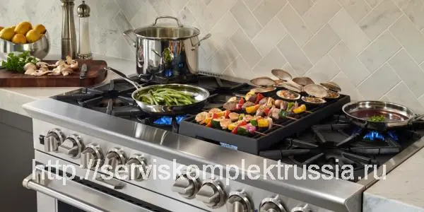 نمونه‌ای از گاز صفحه‌ای ۶ شعله‌ای با دودکش داخلی