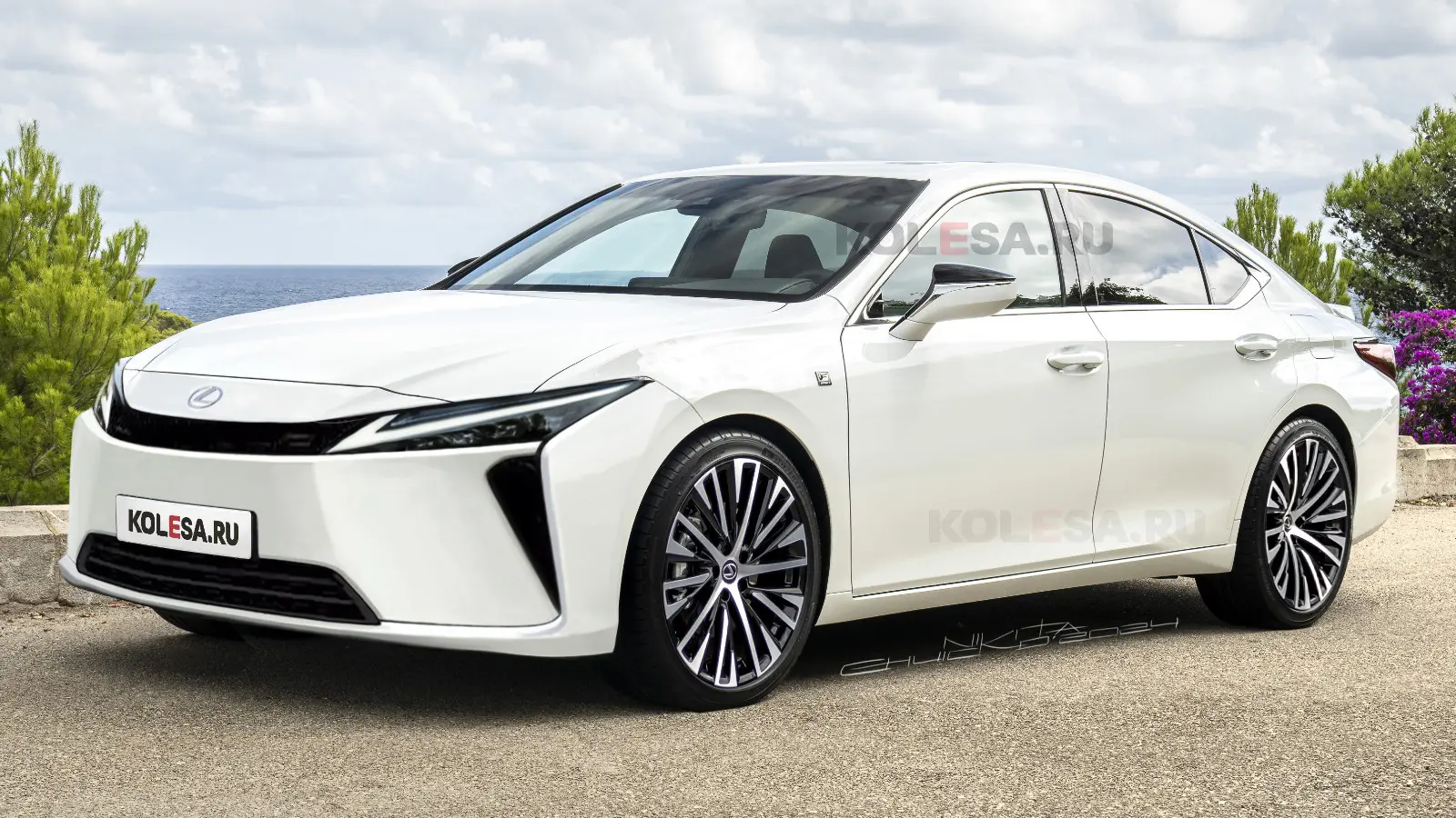 طراحی جلو Lexus ES با گریل بزرگ و چراغ‌های LED پیشرفته