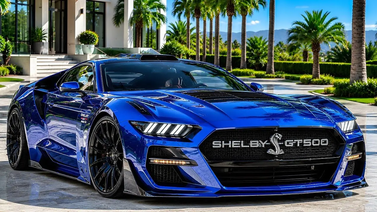 سhelby gt500 با طراحی بدنه agresive و خطوط تیز