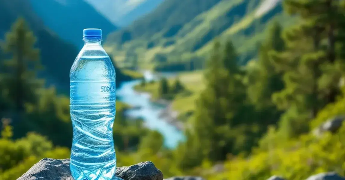 بستهبندی آب معدنی طبیعی در طبیعت