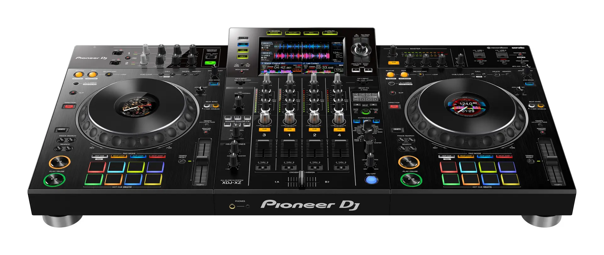 کنترلر DJ حرفه‌ای با پدهای حساس به فشار و کنترل‌های دقیق