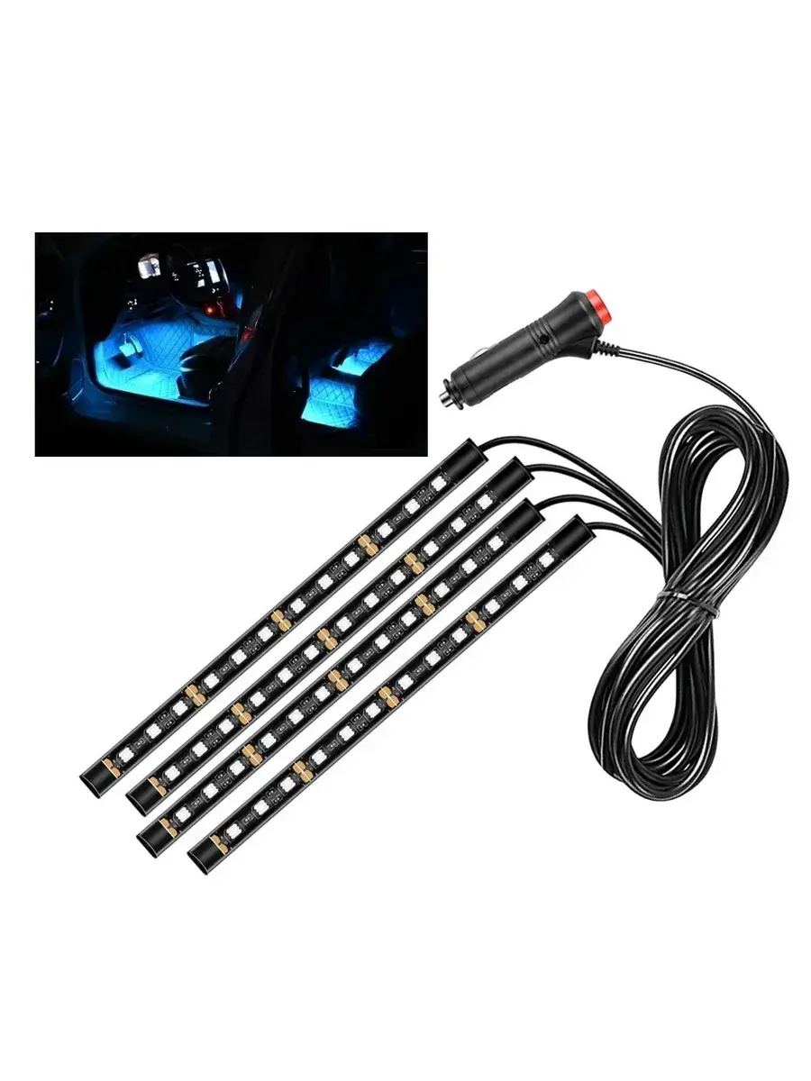 چراغ‌های LED پیشرفته در یک خودرو مدرن با سیستم نور هوشمند