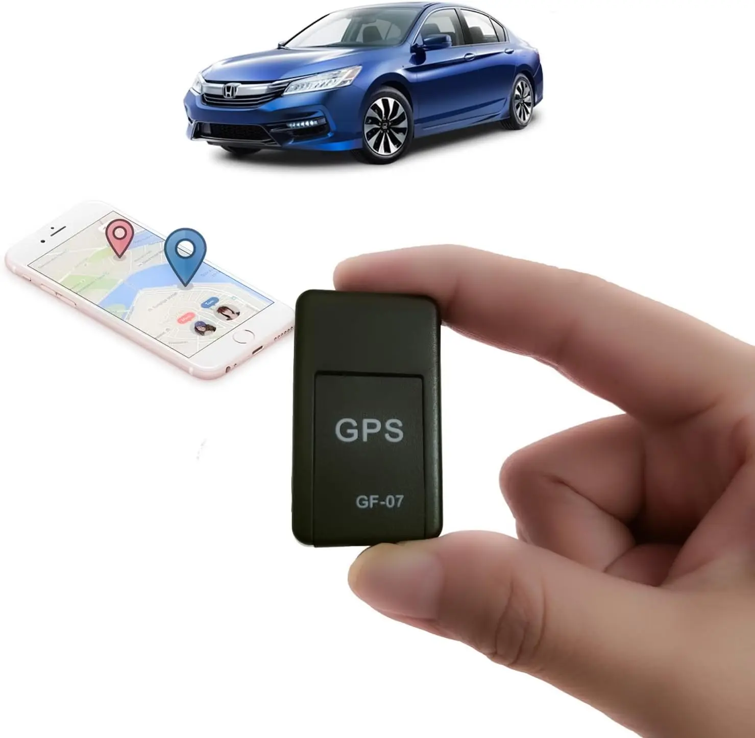 یک نمونه ردیاب خودرو با نمایشگر دیجیتال و آنتن‌های ارتباطی برای دریافت سیگنال GPS و ارتباط با شبکه