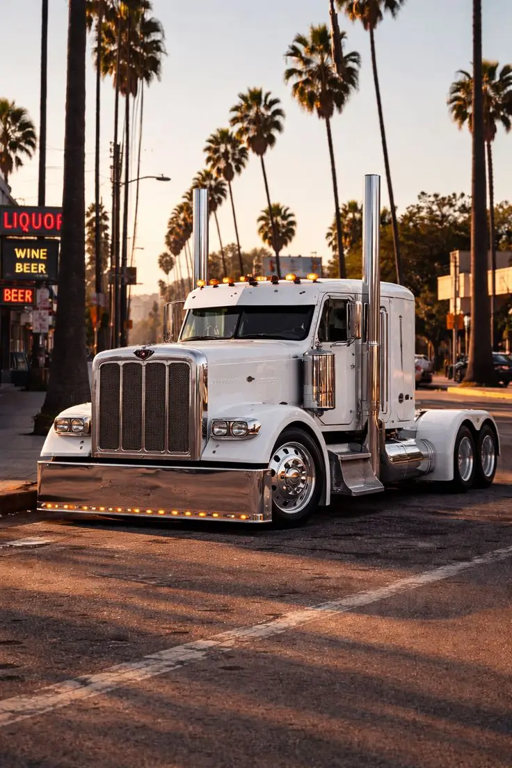کامیون قدیمی Peterbilt با طراحی کلاسیک و موتور قوی
