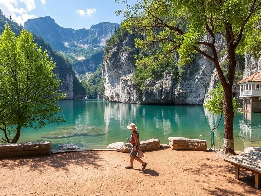یک خانواده در حال سفر به یک مقصد آرام و بدون جمعیت در فصل خلوت