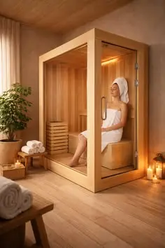 نمونه کابین سونا خشک با طراحی مدرن و مواد عایق