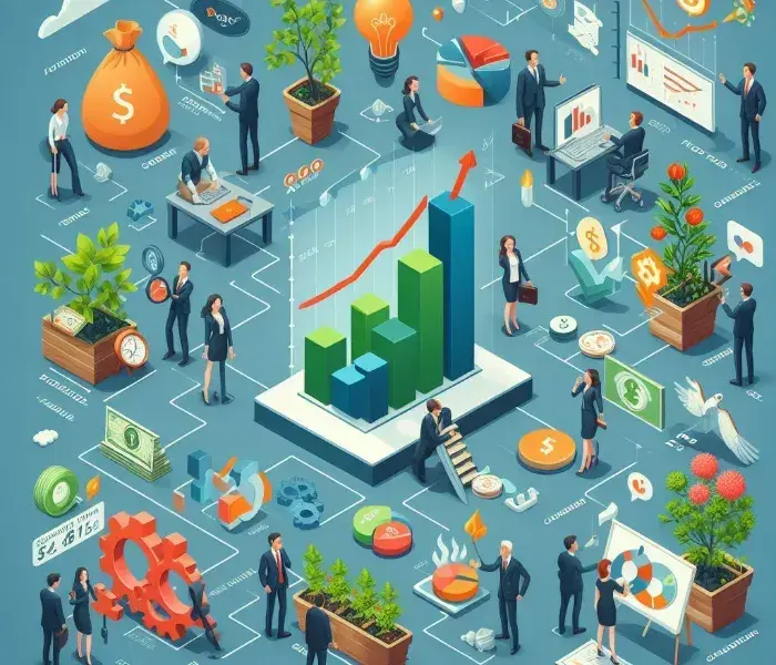 نمودار انواع رشد کسبوکار و اهمیت انتخاب راهکارهای مناسب برای رشد پایدار