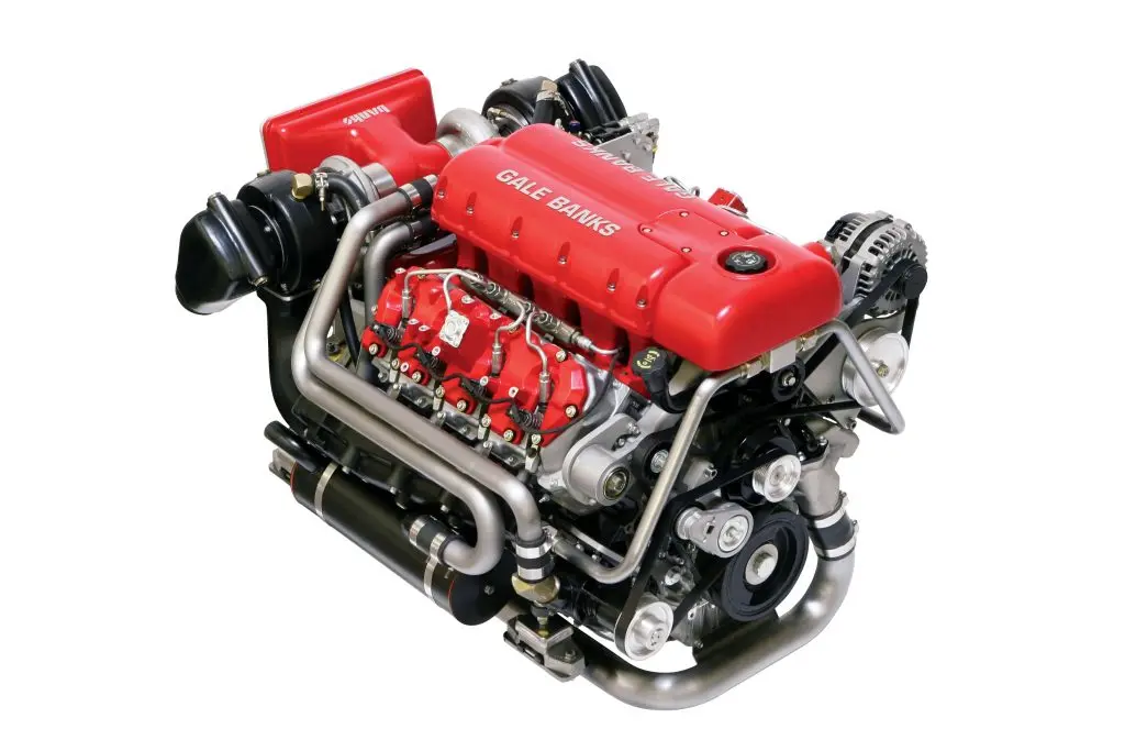 موتور V8 در یک کامیون تجاری با طراحی صنعتی و قطعات مقاوم