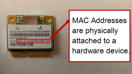 نمایش آدرس MAC در دستگاه‌های مختلف