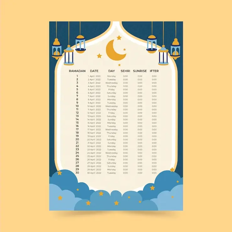 نمونه‌ای از برنامه روزانه برای ماه رمضان با توجه به فعالیت‌های دینی و شخصی