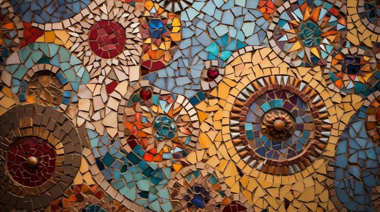نمونه‌ای از طراحی موزاییک هنری در فضاهای خارجی
