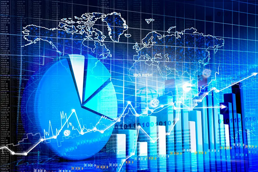 نمودار چرخه اقتصادی با فازهای رونق، رکود، استقرار و بحران