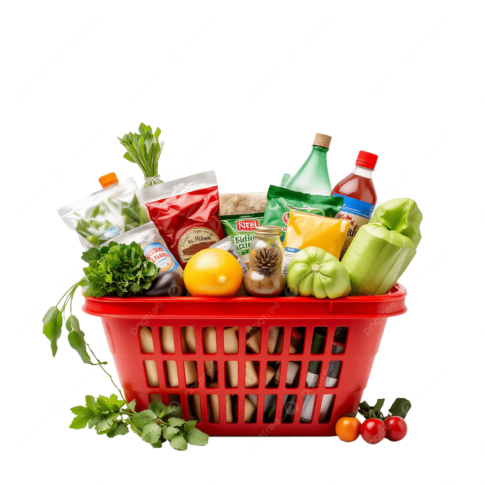 سبزیجات تازه و مواد غذایی طبیعی در یک سبد خرید