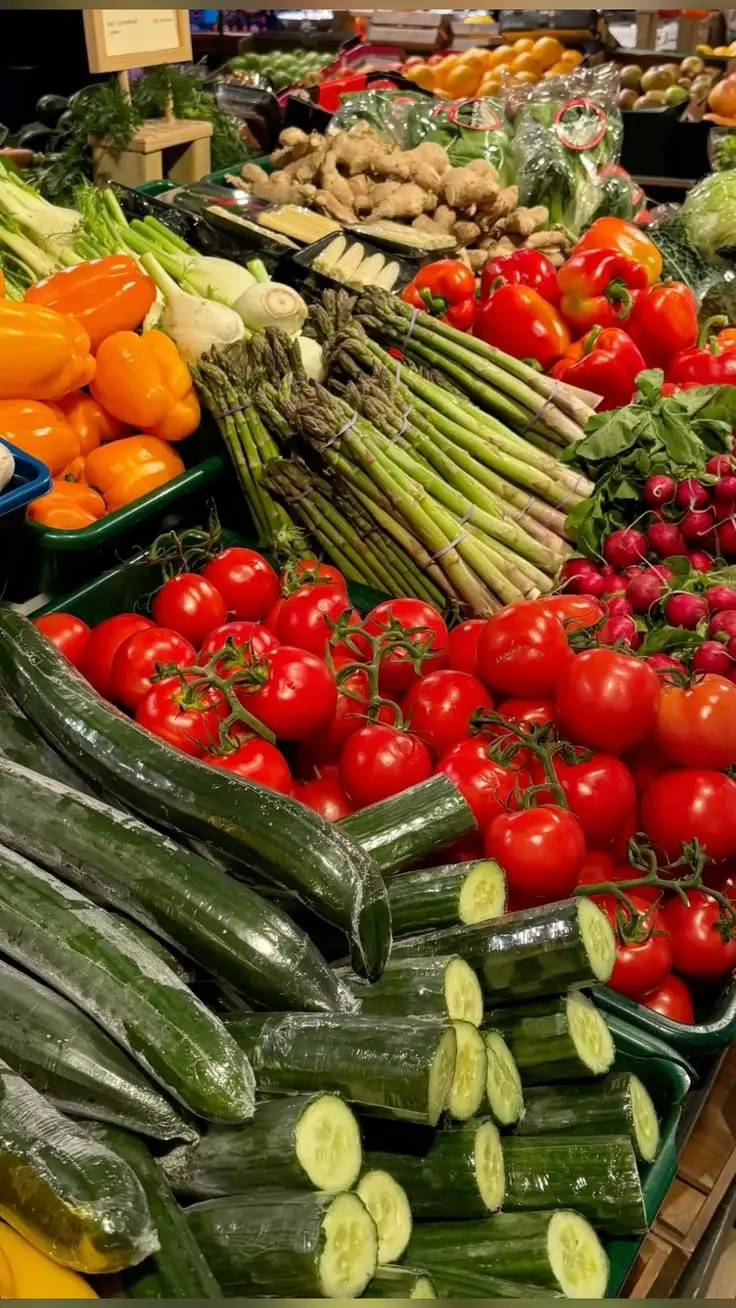 سبد خرید مواد غذایی در یک بازار محلی