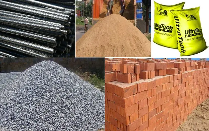 مصالح ساختمانی در حال بارگیری برای حمل و نقل