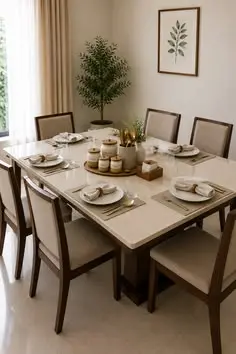 رومیزی چوبی با طراحی مدرن و سطح صاف