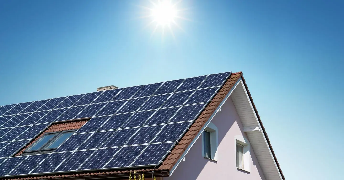 نصب پنل خورشیدی در یک کارخانه صنعتی با استفاده از تجهیزات تخصصی