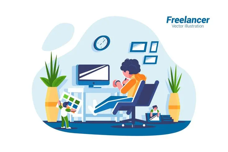 یک فرد در حال کار روی لپتاپ با محیطی مدرن و سازمانیافته