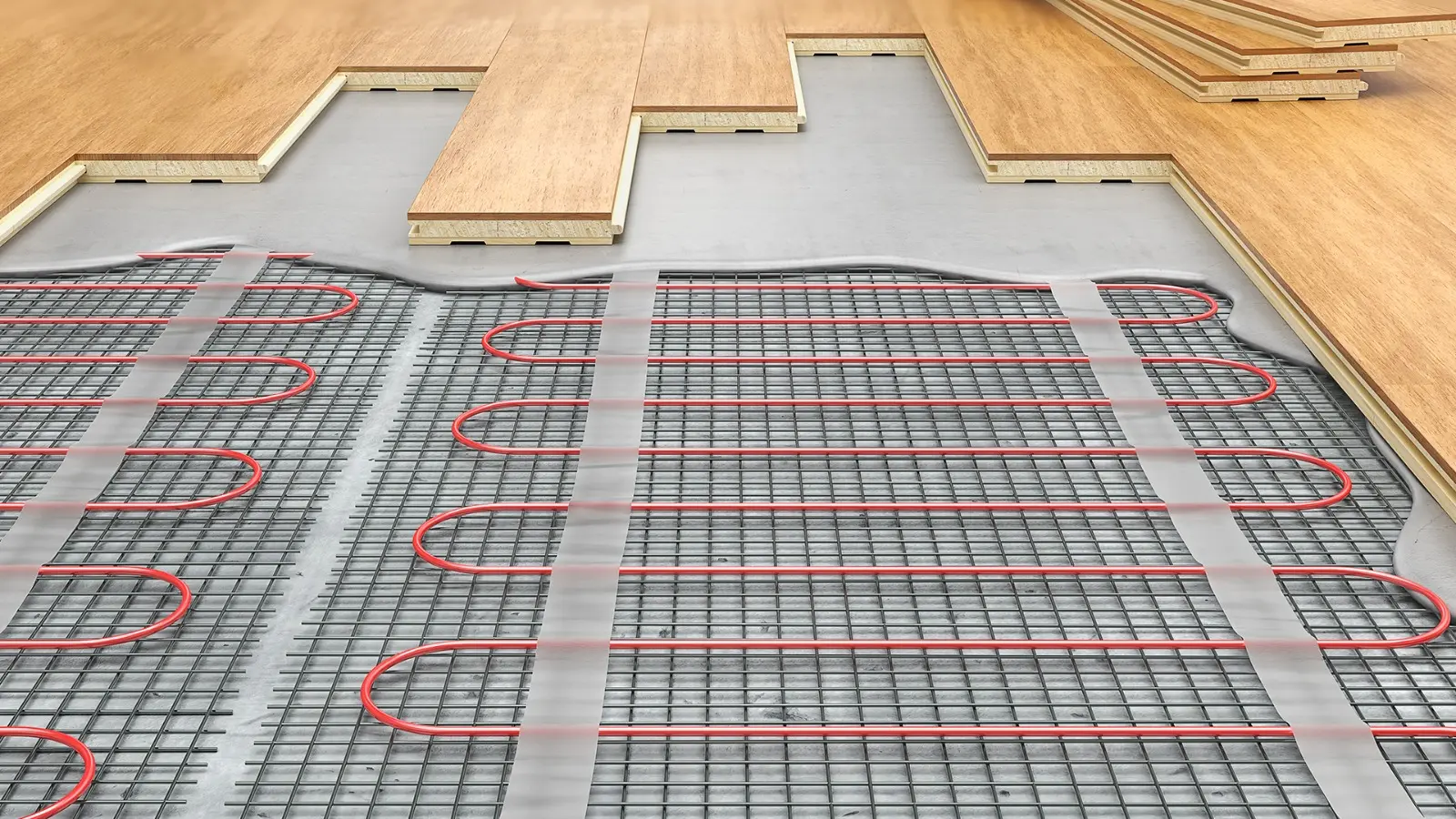 نصب کابلهای الکتریکی سیستم گرمایش از کف در یک ساختمان