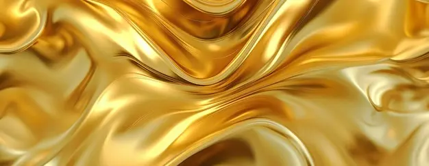 نمونه‌ای از سطح طلا با خلوص بالا و درخشش طبیعی آن در نور مختلف