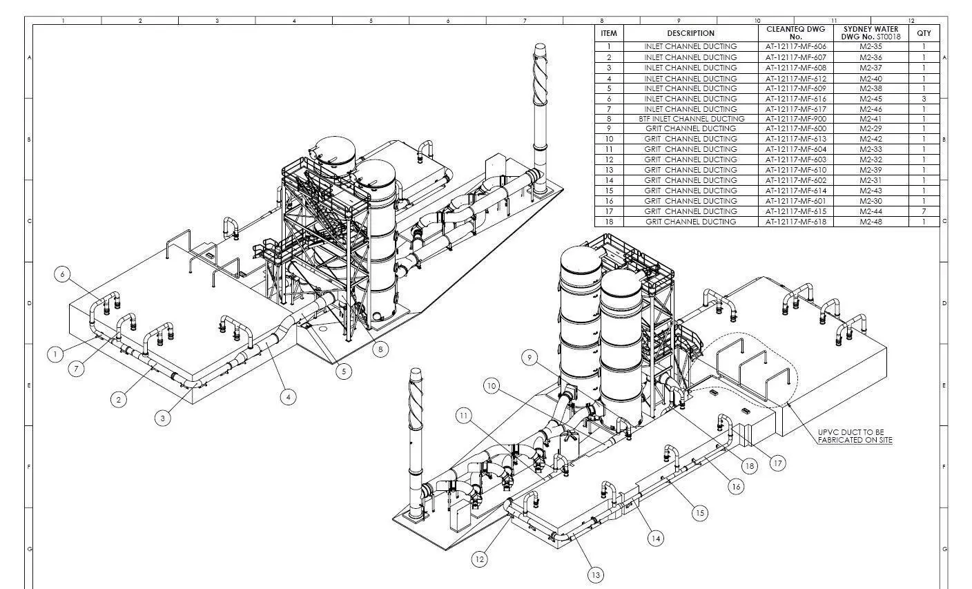 نمونه طراحی تأسیسات مکانیکی یک کارخانه تصفیه آب با استفاده از نرم‌افزار SolidWorks