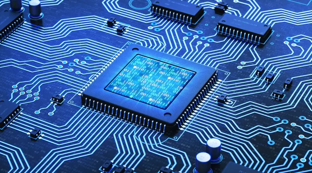 یک کارخانه تولید تراشه با تجهیزات پیشرفته که نشاندهنده پیچیدگی فرآیند تولید است