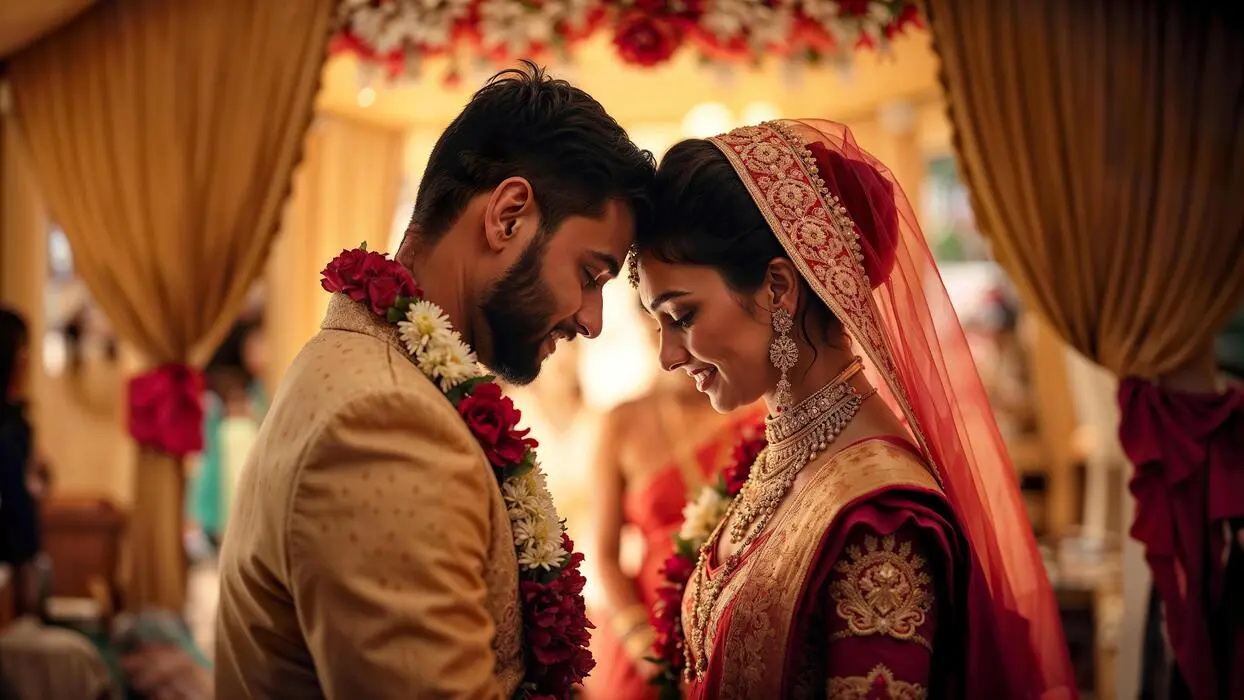 جفت جوان در مراسم ازدواج سنتی