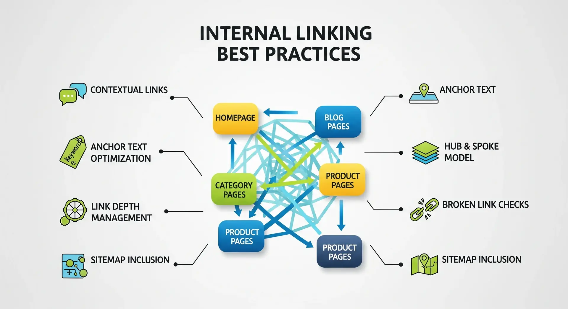 نمونهای از بهترین شیوههای لینکسازی داخلی در یک وبسایت