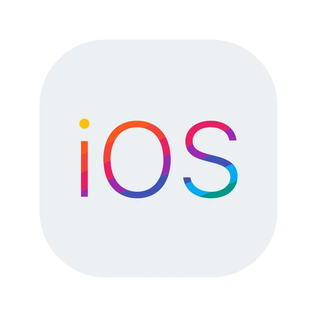 لوگو رسمی سیستم عامل iOS که نشانگر هویت بصری اپل است
