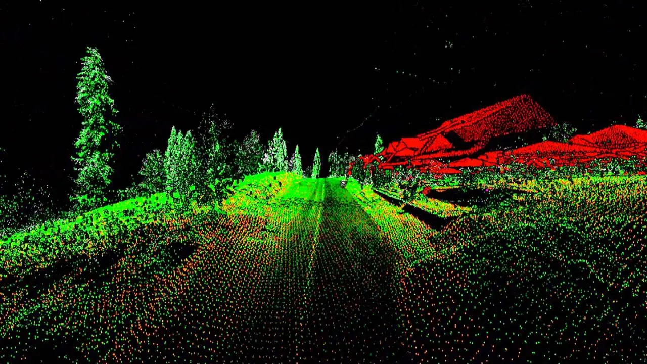 نمونهای از خودروهای خودران که از چندین حسگر LiDAR برای تشخیص محیط اطراف استفاده میکنند