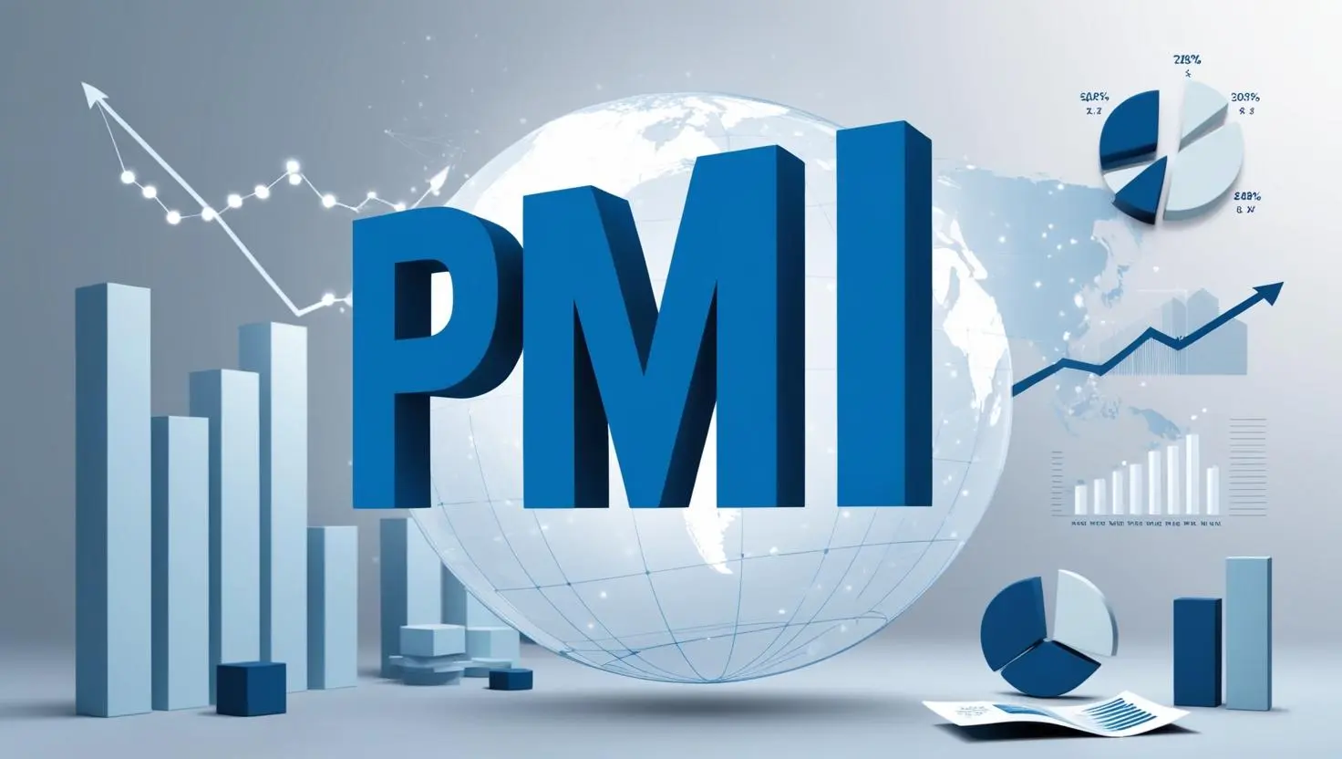 نمایش گرافیکی افزایش و کاهش شاخص PMI در زمینه مالی