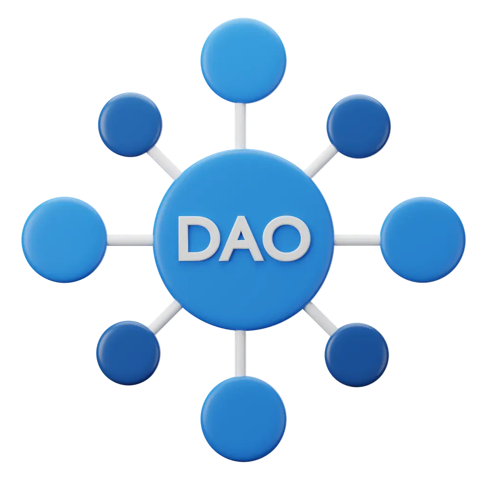 نمودار ساده‌ای از نحوه عملکرد یک سازمان DAO