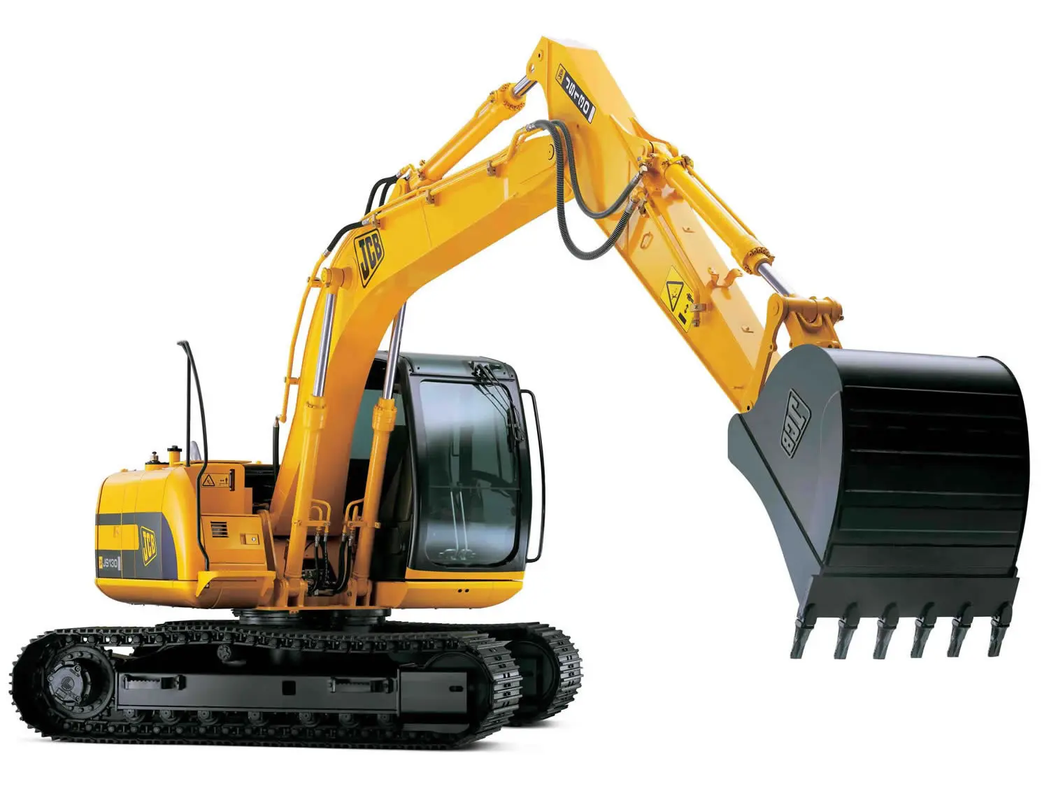 ماشین جک‌باکت JCB در حال کار در پروژه ساخت‌وساز