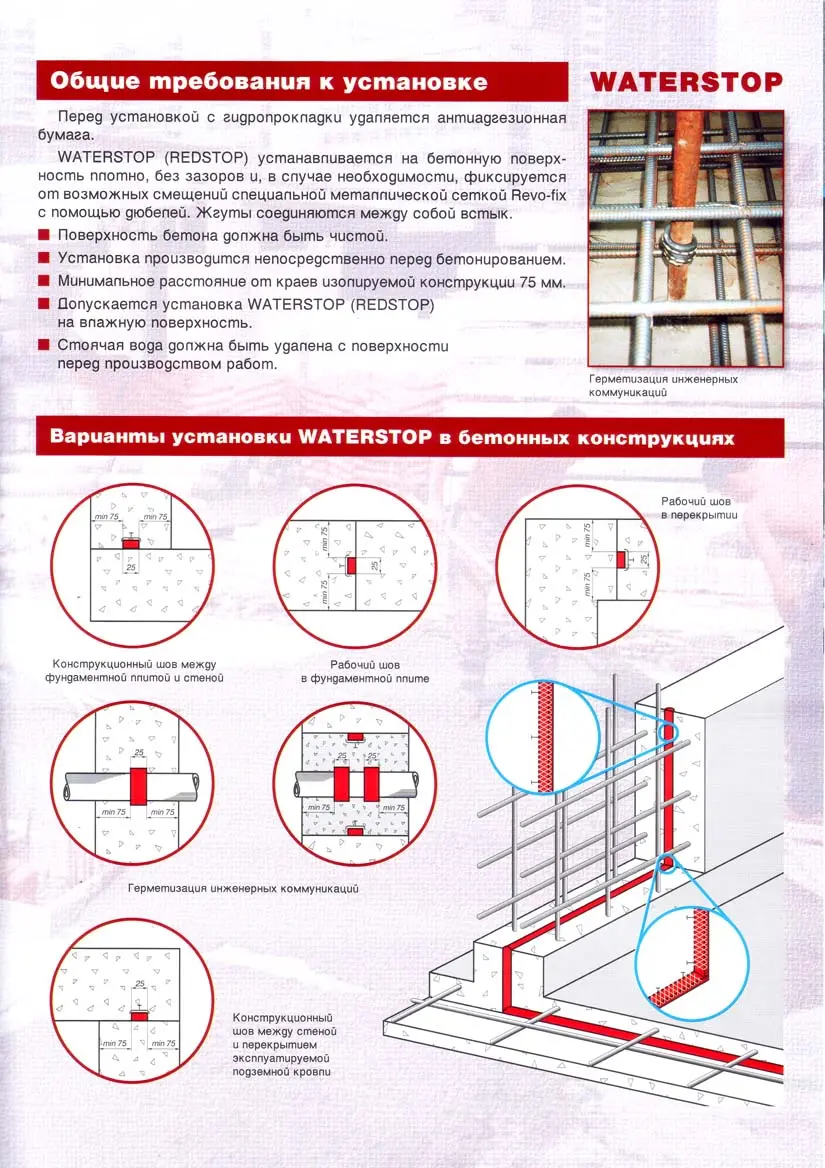 نوار واتراستاپ PVC در محل اتصال صفحات بتنی